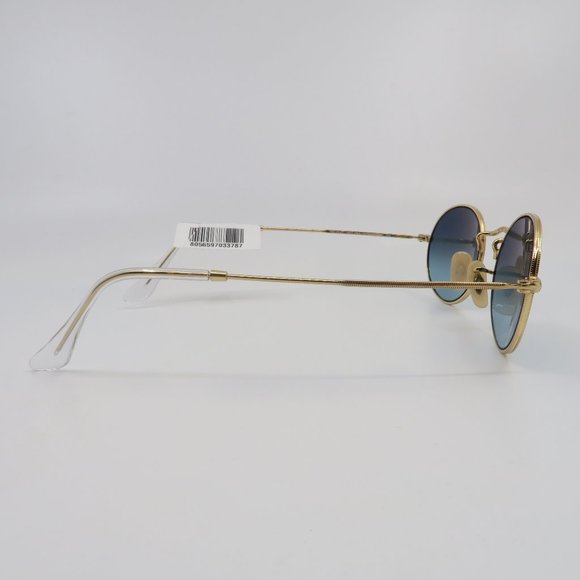 Ray-Ban RB 3547 001/3M 51mm Oval Gold Metal/Blue Glass Unisex New Sunglasses - Picture 5 of 8
